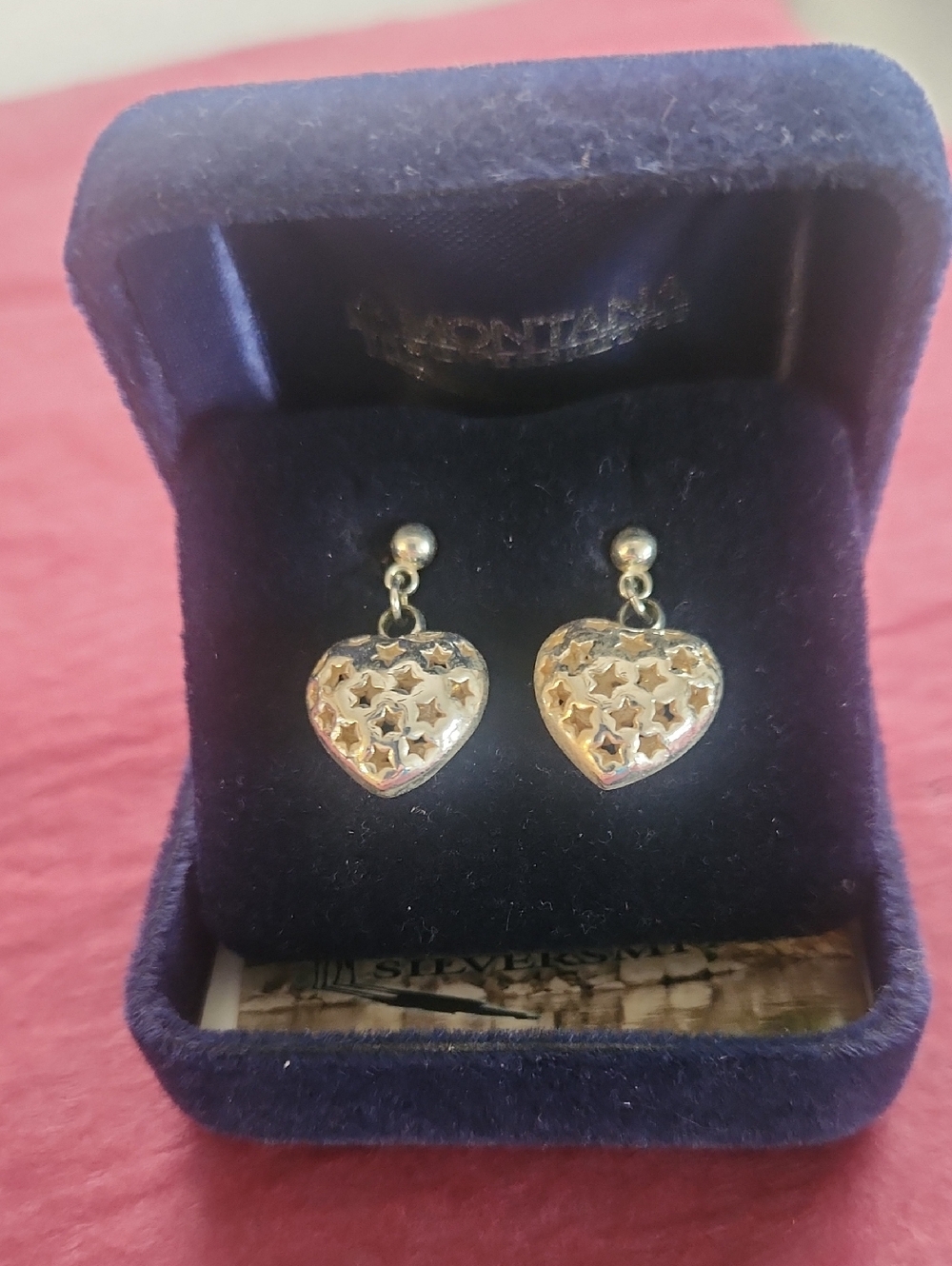 Montana Silversmiths Silver Heart Star Cut Dangle Earrings